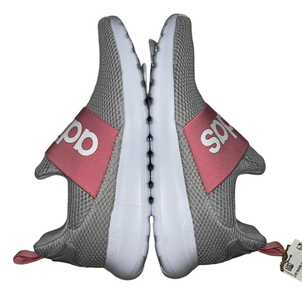 Adidas Lite Racer Adapt 4.0 Slip-On Running Shoes Pink Grey Youth 5 NEW - Picture 10 of 11